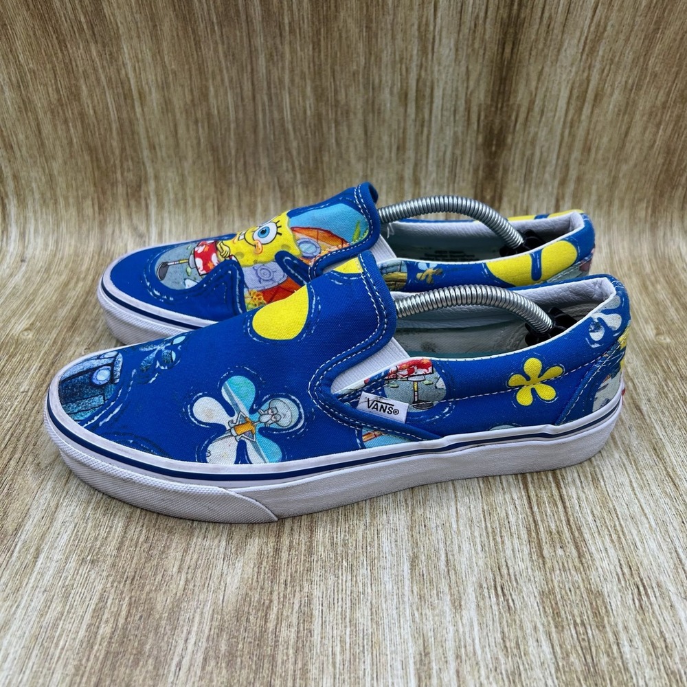 Vans x Spongebob Squarepants Classic Slip-On Women's 8.5 Blue Shoes Sneakers - Picture 3 of 10